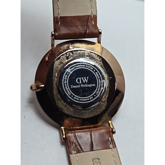 Daniel Wellington Classic 41mm Rose Gold Leather Quartz Watch New Battery Slim - Picture 13 of 13